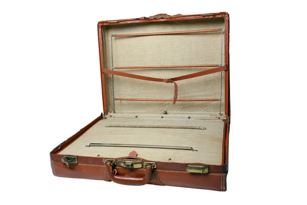 Παλιά Βαλίτσα Ταξιδιωτικές Αποσκευές Δερμάτινη Τσάντα Βαλίτσα Ταξιδιού Πακέτο Ταξιδιού — Φωτογραφία Αρχείου