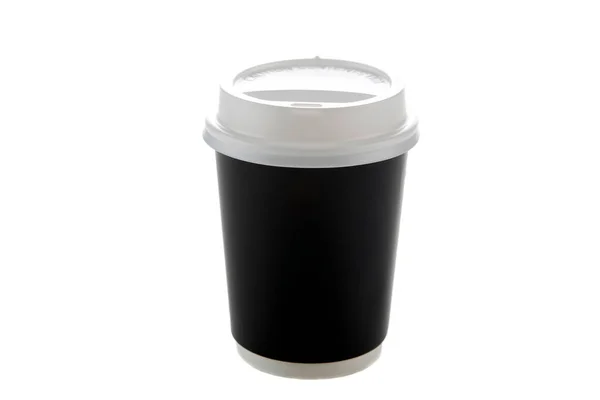 Kaffekopp Kaffekopp För Engångsbruk Isolerad Vitt Klippväg Utrymme För Text — Stockfoto