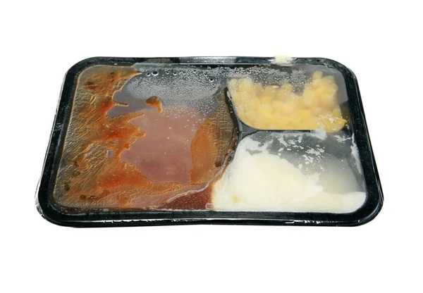 Makan Malam Microwave Meal Salisbury Steak Makan Malam Klasik Dengan — Stok Foto