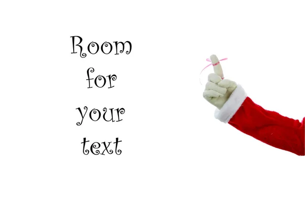 Santa Claus Finger Gestures Santa Claus Gives Finger Gestures Isolated — Stock Photo, Image