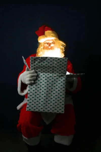 Рождественский Подарок Доставка Санты Новогодний Подарок Рождественский Подарок Санта Клаус — стоковое фото