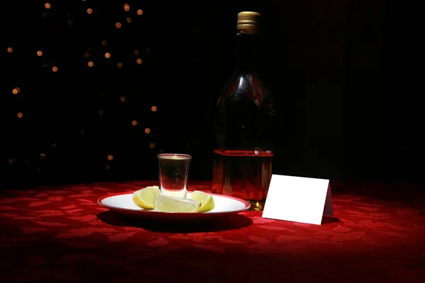 Tequila Und Limette Tequila Limette Und Salz Gingen Heiligabend Zum — Stockfoto