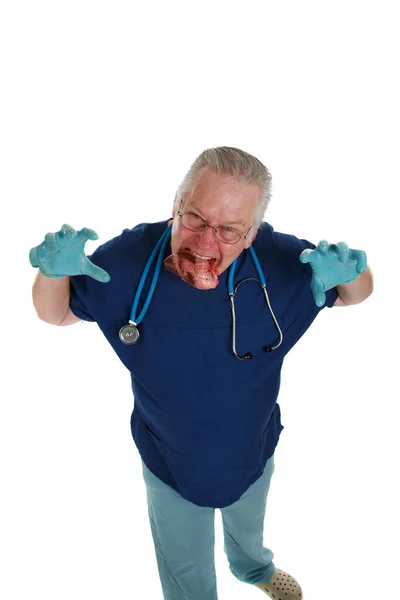 Szívsebész Szívsebész Egy Orvos Akinek Emberi Szíve Van Átültetéshez Sztetoszkópos — Stock Fotó