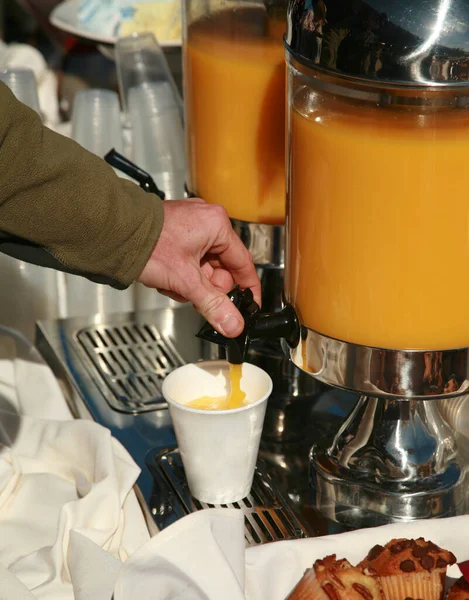 Suco Laranja Copo Sumo Laranja Fresco Espremido Sumo Laranja Gelado — Fotografia de Stock