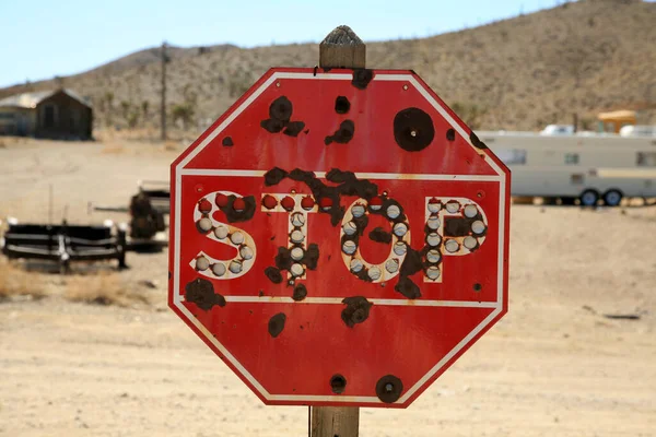 Stop Sign Signo Stop Antiguo Vintage Stop Suspiro Con Agujeros —  Fotos de Stock