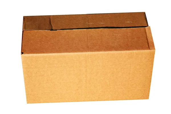 Cardboard Box Card Board Box Isolated White Shipping Box Sealed — Stock Photo, Image