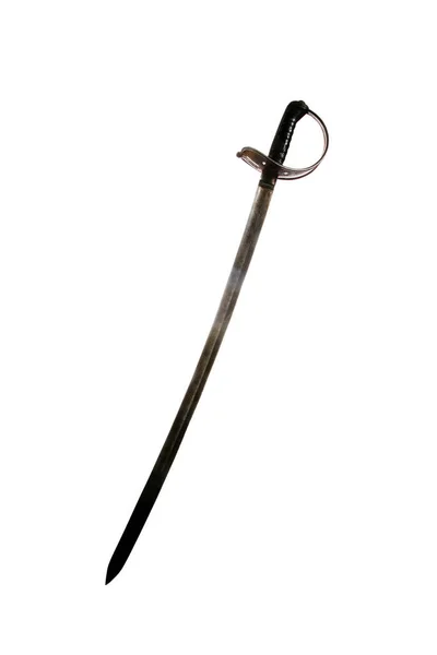 Espada Espada Vintage Isolado Branco Espaço Para Texto Caminho Recorte — Fotografia de Stock