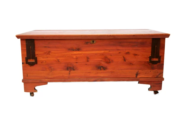 Cedar Hope Chest Hope Chest Poitrine Cèdre Isolé Sur Blanc — Photo