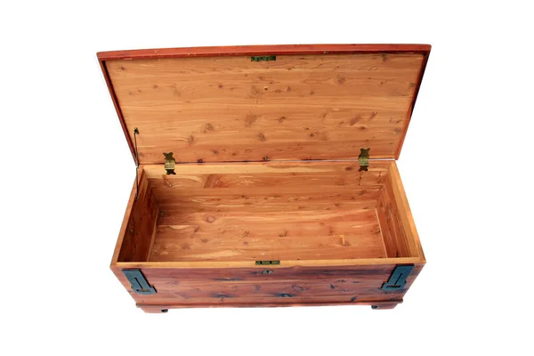 Cedar Hope Chest Hope Chest Poitrine Cèdre Isolé Sur Blanc — Photo