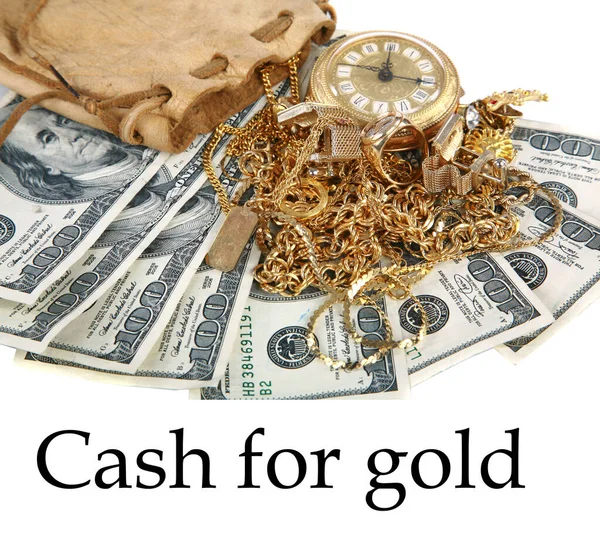 Hotovost Zlato Hotovost Gold Staré Šperky Penězích Hotovost Staré Zlaté — Stock fotografie