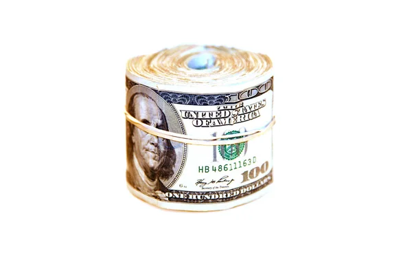 Dinheiro Dinheiro Dinheiro Americano Dinheiro Americano Isolado Branco Espaço Para — Fotografia de Stock