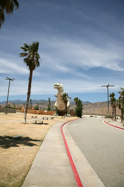 Dinosaur Rex Tyrannosaurus Statue Road Side Attraction Way Palm Springs — Stock Photo, Image