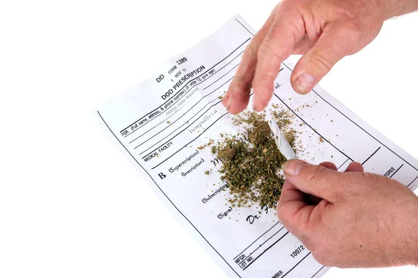 Medical Marijuana Medical Cannabis Recreational Marijuana Recreational Cannabis Rolling Joint — Stock Photo, Image