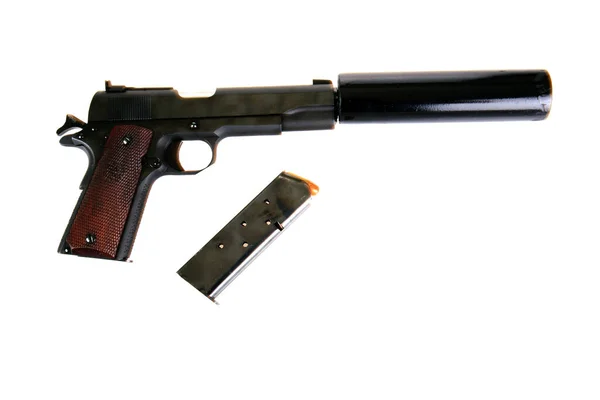 ピストル 拳銃だ 武器だ サイドアーム 半自動拳銃 マフィアの武器 銃の売り上げ 銃のブローカー ヒットマン 保護だ — ストック写真