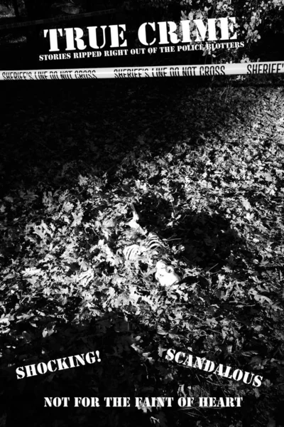 Сцена Злочину Сцена Злочину Людський Череп Похований Землі Місці Злочину — стокове фото
