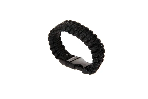 Bracelet Survie Bracelet Tactique Para Cordon Isolé Sur Blanc Chambre — Photo