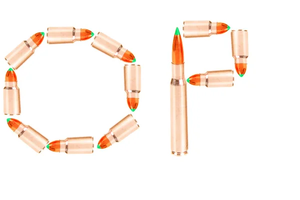 Kugel Kugel Alphabet Englisches Alphabet Geschrieben Mit Gewehrkugeln Isoliert Auf — Stockfoto