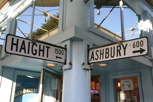 Haight Ashbury Beroemde Street Kruising San Francisco California Haight Ashbury — Stockfoto