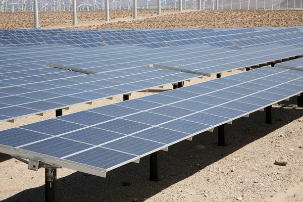 Solar Paneles Solares Granja Solar Granja Energía Renovable Solar Parque — Foto de Stock