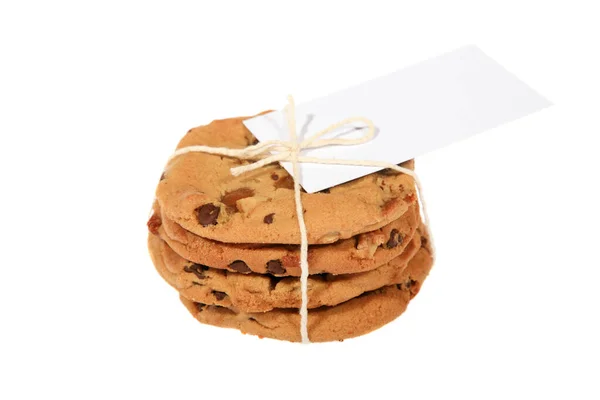 Bolachas Chocolate Chip Cookies Uma Pilha Chocolate Chip Cookies Amarrado — Fotografia de Stock