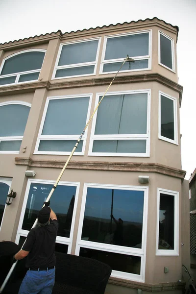 Window Cleaning Window Washing Window Washing Service Professional Window Cleaner — Foto de Stock