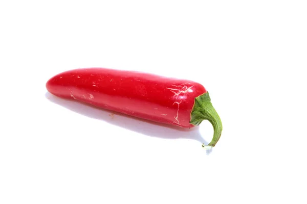 Chili Pepper Red Hot Chili Pepper Beyazda Izole Edilmiş Mesaj — Stok fotoğraf