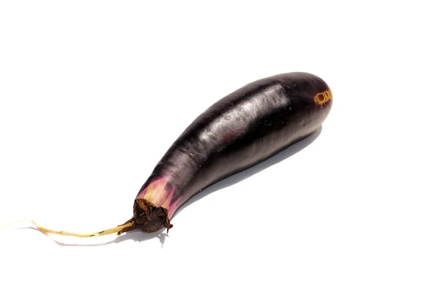 Eggplant Eggplant Vegetable Aubergine Isolated White Clipping Path Room Text — 图库照片