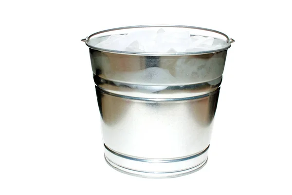 Ice Bucket Hink Stålisskopan Isolerad Vitt Rum För Sms Klippväg — Stockfoto