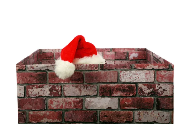 Weihnachten Weihnachtsmann Weihnachtsmann Einem Kamin Des Hauses Aus Einem Schornstein — Stockfoto