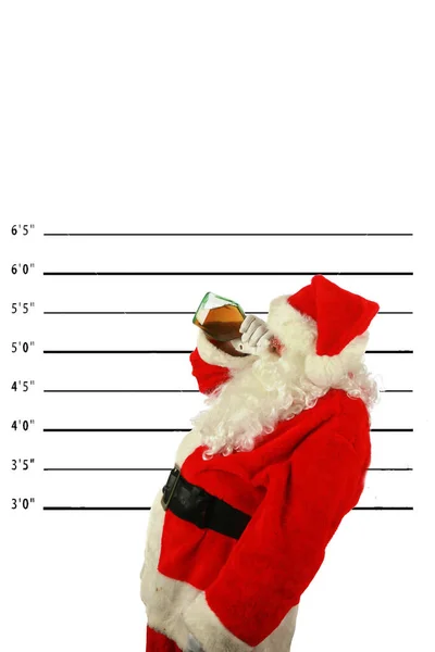 Santa Claus Drunk Christmas Season Drunken Santa Claus Passed Out — Fotografia de Stock