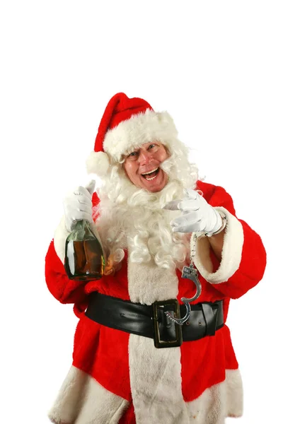 Til Jul Julemanden Fuld Julemand Besvimede Berusede Julemand Santa Booking - Stock-foto