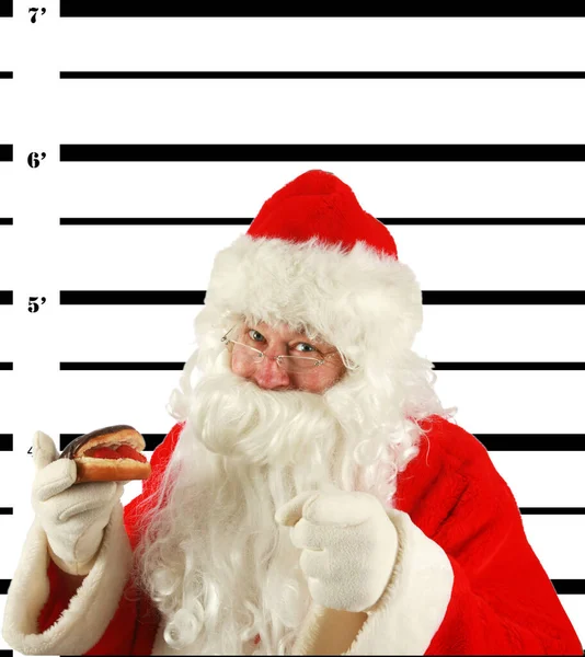 Christmas Santa Claus Arrest Police Booking Photo Santa Claus Arrest — Fotografia de Stock