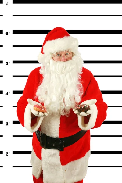 Christmas Santa Claus Arrest Police Booking Photo Santa Claus Arrest — Fotografia de Stock