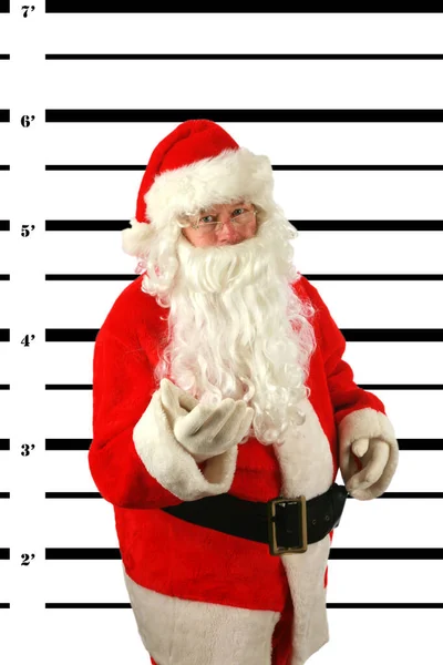 Christmas Santa Claus Arrest Police Booking Photo Santa Claus Arrest — Fotografia de Stock