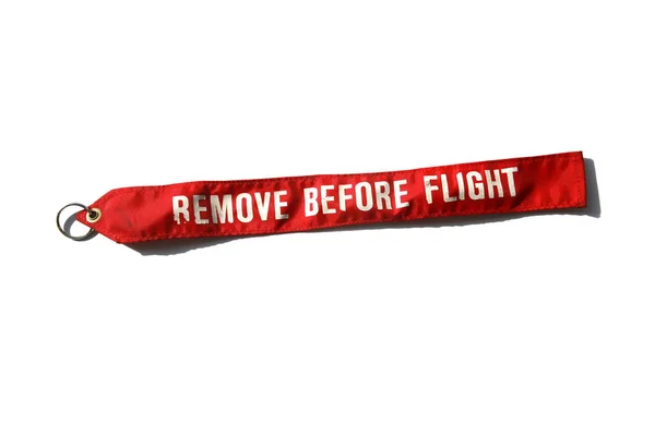 Remove Flight Remove Flight Key Chain Isolated White Room Text — Stockfoto