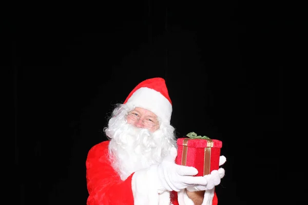 Święta Święty Mikołaj Zdjęcie Booth Święty Mikołaj Dobrze Się Bawi — Zdjęcie stockowe