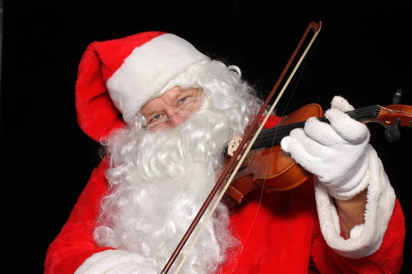 Santa Claus Hraje Housle Vánoční Hudba Santa Claus Hraje Housle — Stock fotografie