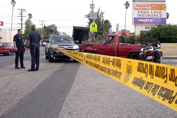 Car Accident Long Beach California December 2015 High Speed Police — Zdjęcie stockowe