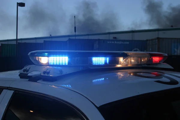 Emergency Fire Harbor Gateway California December 2015 Fire Erupts Recycling — Stock fotografie