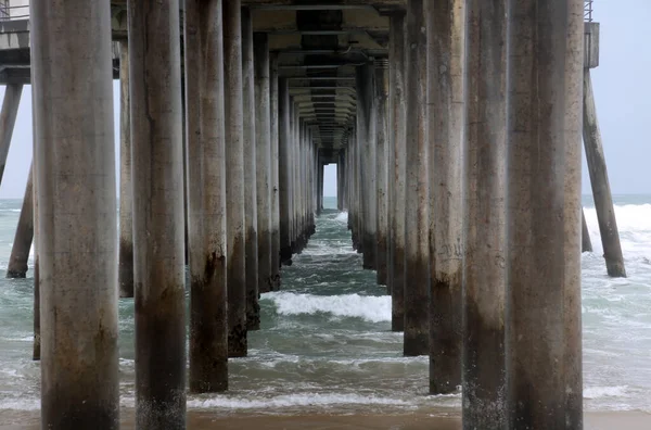 Oceano Molo Oceano Pacifico Oceano Atlantico Molo Huntington Beach Seal — Foto Stock