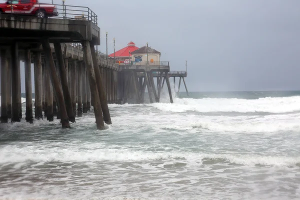 Océan Pier Océan Pacifique Océan Atlantique Huntington Beach Pier Seal — Photo