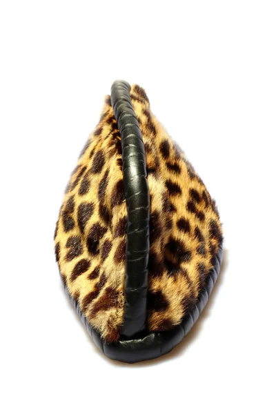 Leopard Fur Hat Genuine Real Leopard Fur Hat Africa Isolated — Stock Photo, Image