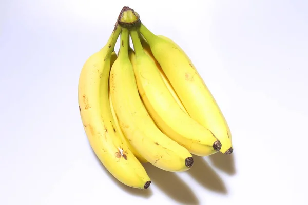 Banana Banana Amarela Isolado Branco Espaço Para Sms Gravar Caminho — Fotografia de Stock