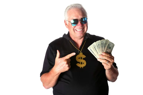 Dinheiro Invasão Dinheiro Dinheiro Céu Homem Ganha Dinheiro Com Gestão — Fotografia de Stock