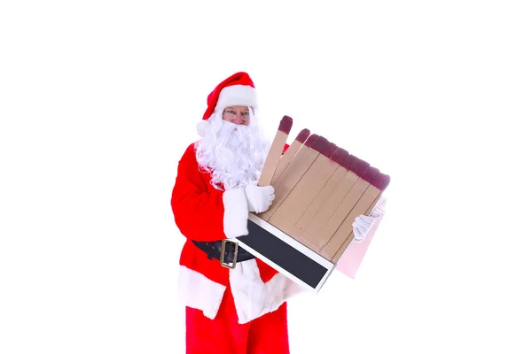 Palenie Święta Święty Mikołaj Święty Mikołaj Palący Papierosy Olbrzymi Papieros — Zdjęcie stockowe