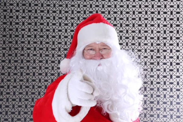 Weihnachten Weihnachtsmann Weihnachtsmann Porträt Der Weihnachtsmann Lächelt Für Sein Jährliches — Stockfoto