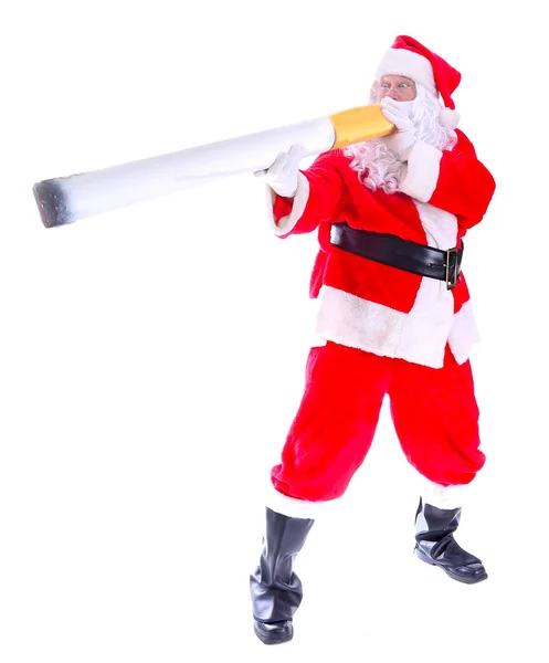 Fumar Navidad Santa Claus Santa Claus Fumar Cigarrillos Cigarrillo Gigante — Foto de Stock