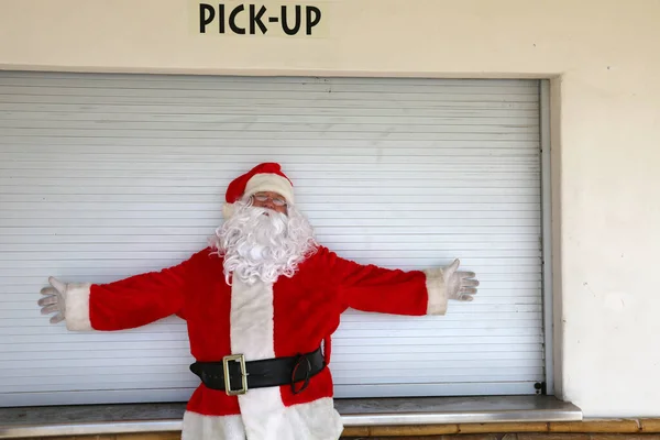 Christmas Santa Claus Santa Claus Christmas Portrait Santa Claus Poses — Stock Photo, Image