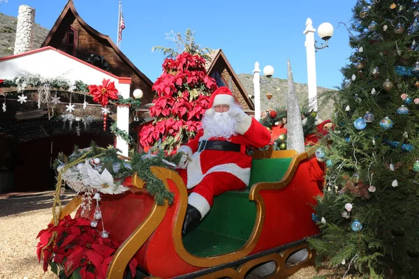 Noel Zamanı Noel Baba Noel Kızağı Noel Kızağı Noel Kızağı — Stok fotoğraf