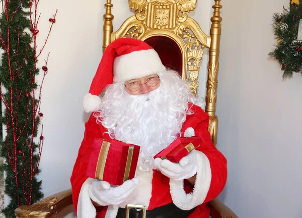 Vánoce Santa Claus Portrét Santa Clause Připravený Naslouchat Dětem Které — Stock fotografie